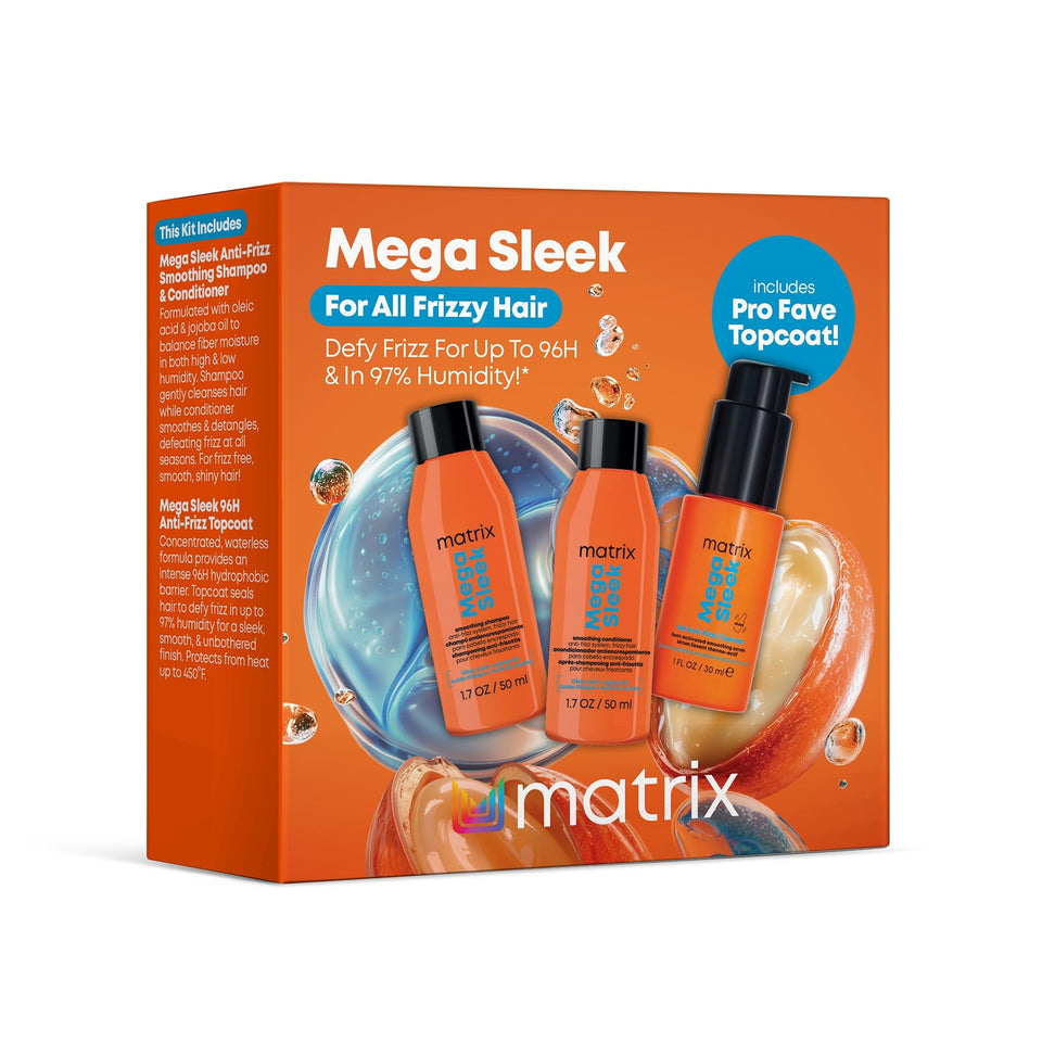 MATRIX front packaging of the mini kit showing travel-ready trio and benefits