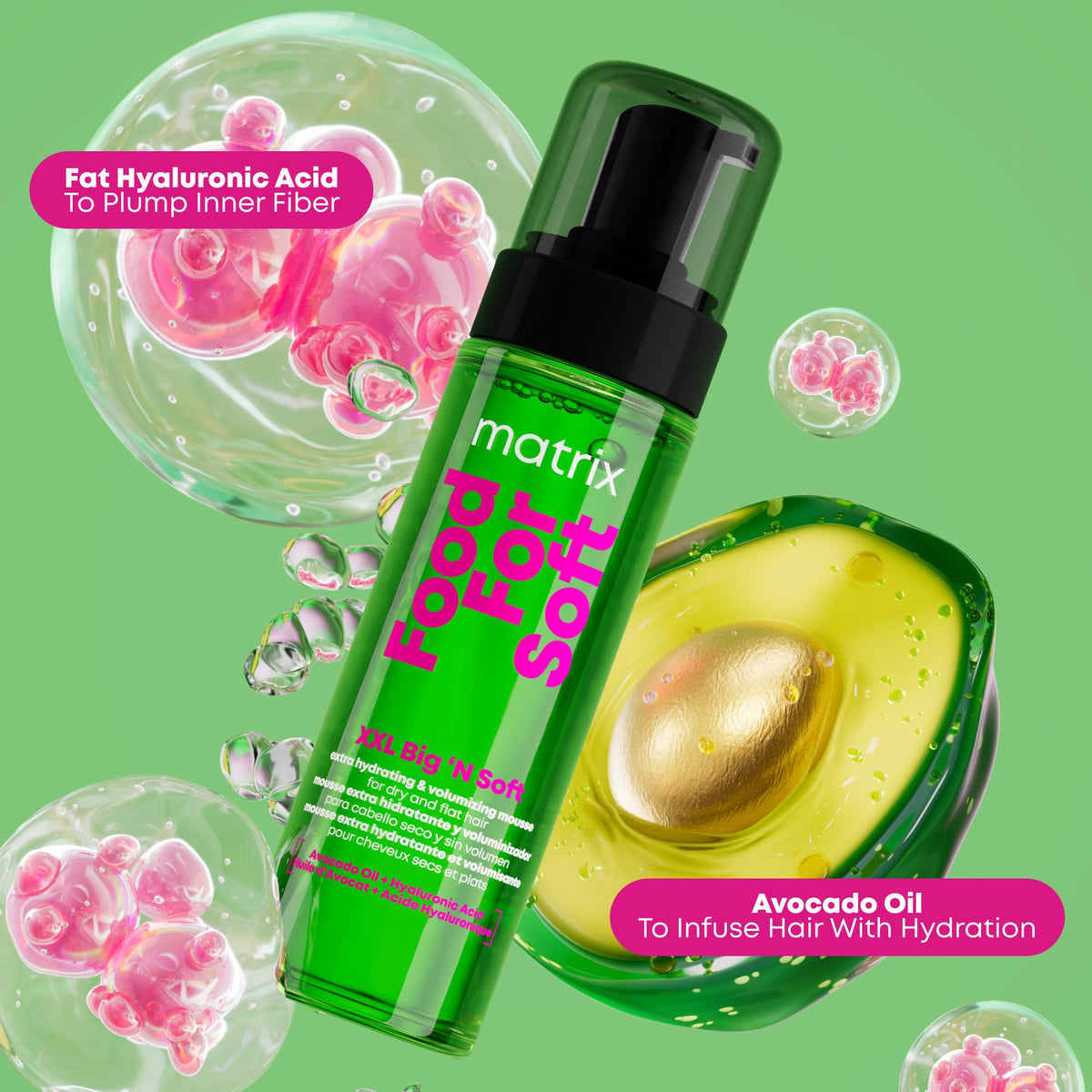 Matrix with hyaluronic acid visual showing moisture-plumping benefit