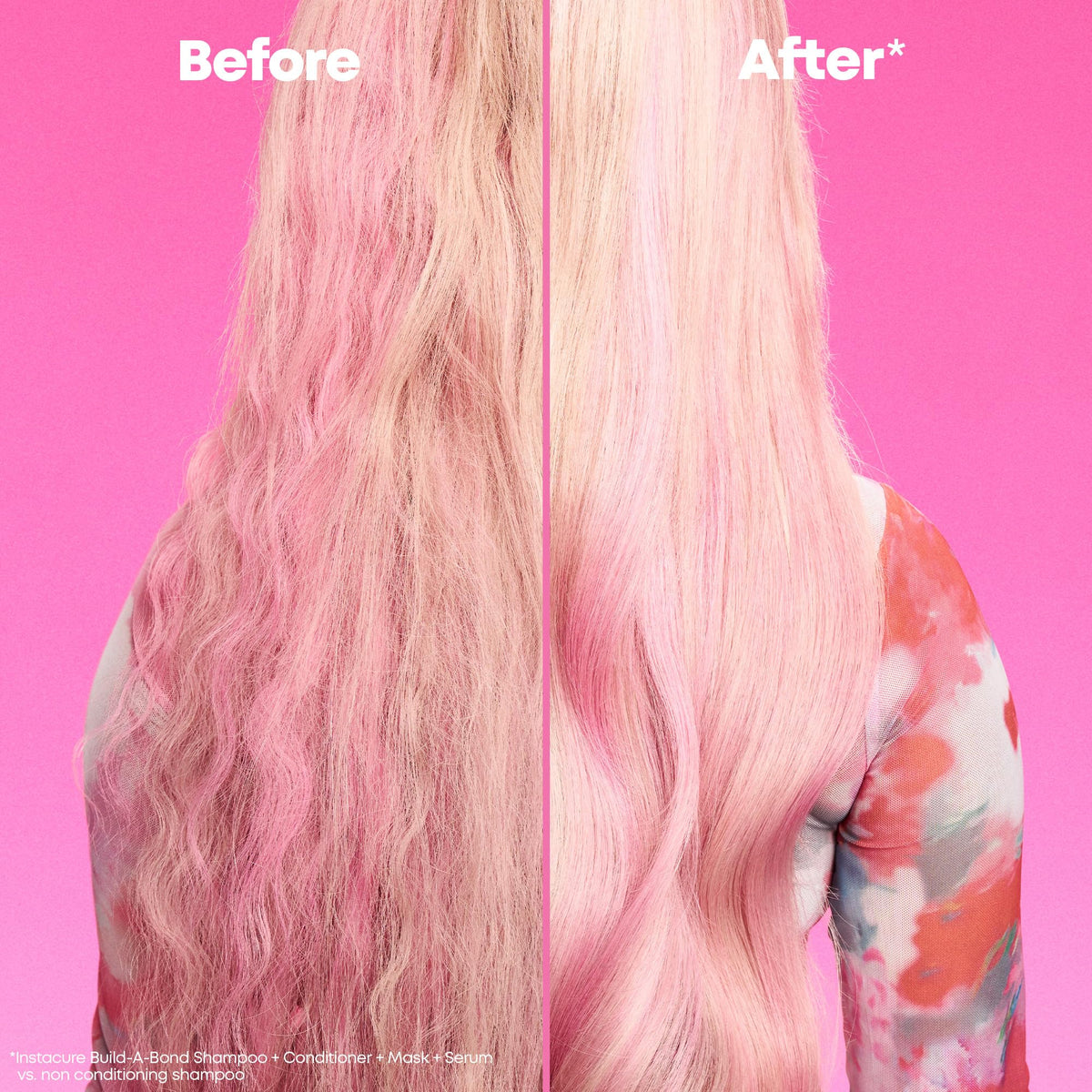 Applying Matrix instacure conditioner to damaged hair for improved detangling and smoothness