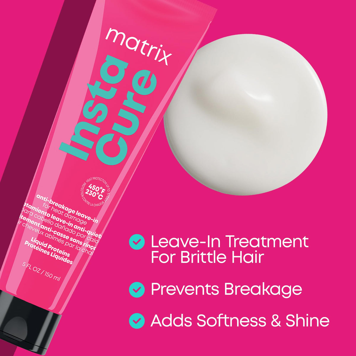 MATRIX creamy leave-in texture closeup showing smoothing formula for easy distribution