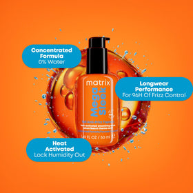 Matrix applying serum to a hair strand for instant smoothness