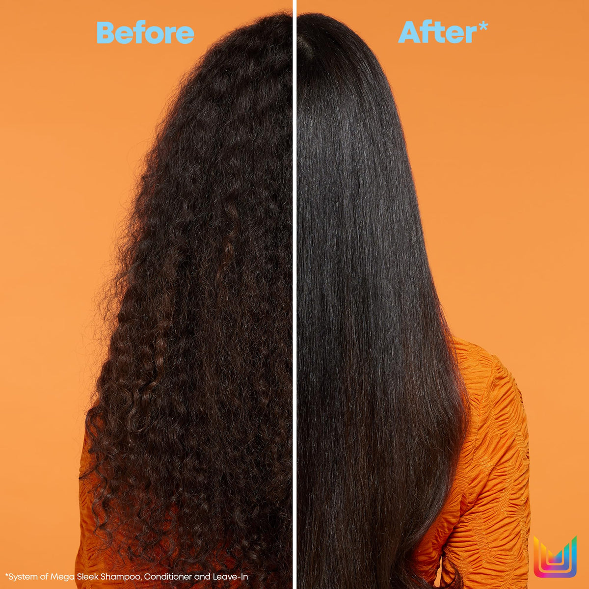 Applying Matrix Mega Sleek in shower to mid-lengths and ends for smoother, frizz-controlled hair