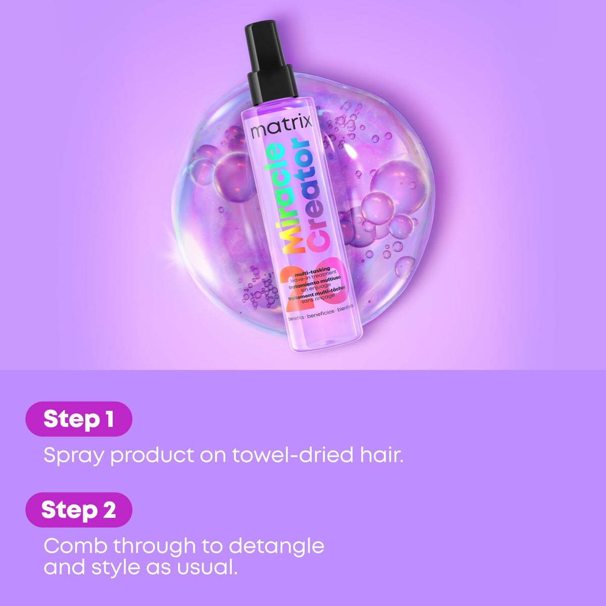 MATRIX ingredient display emphasizing oils and humectants for nourishment benefit