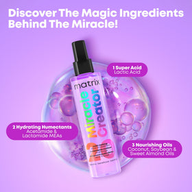 MATRIX drops of leave‑in showing lightweight texture and quick absorption benefit