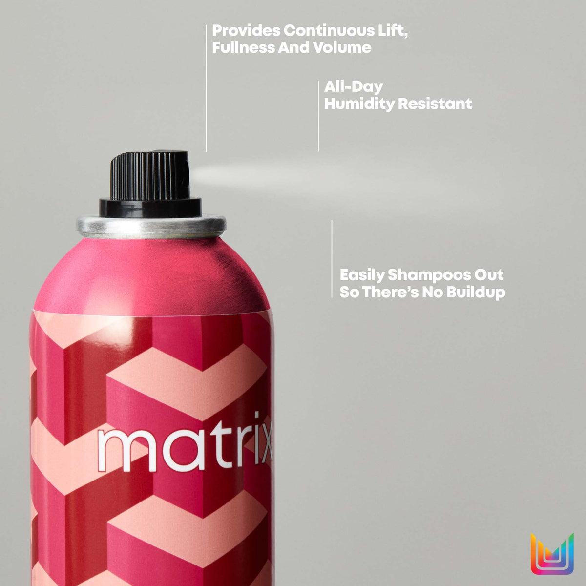Matrix in-use on blowout demonstrating volume and frizz control benefit