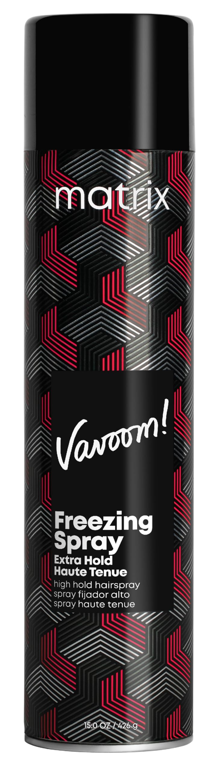 MATRIX Vavoom front packaging showing extra-hold spray for long-lasting styles