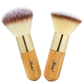 Matto flat and round kabuki brushes front view showing compact duo and versatile use