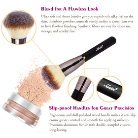 Matto close-up of soft bristles highlighting dense hand-cut hairs and easy blending