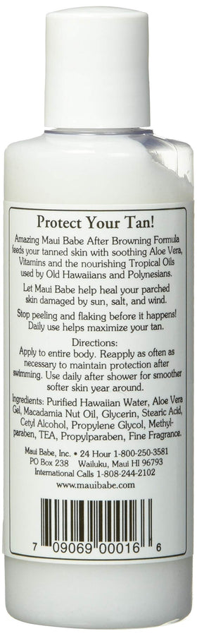 Maui Babe lotion applied on forearm demonstrating hydration and tan preservation