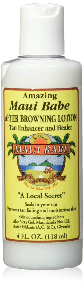 Maui Babe front packaging showing 4oz bottle and soothing benefits