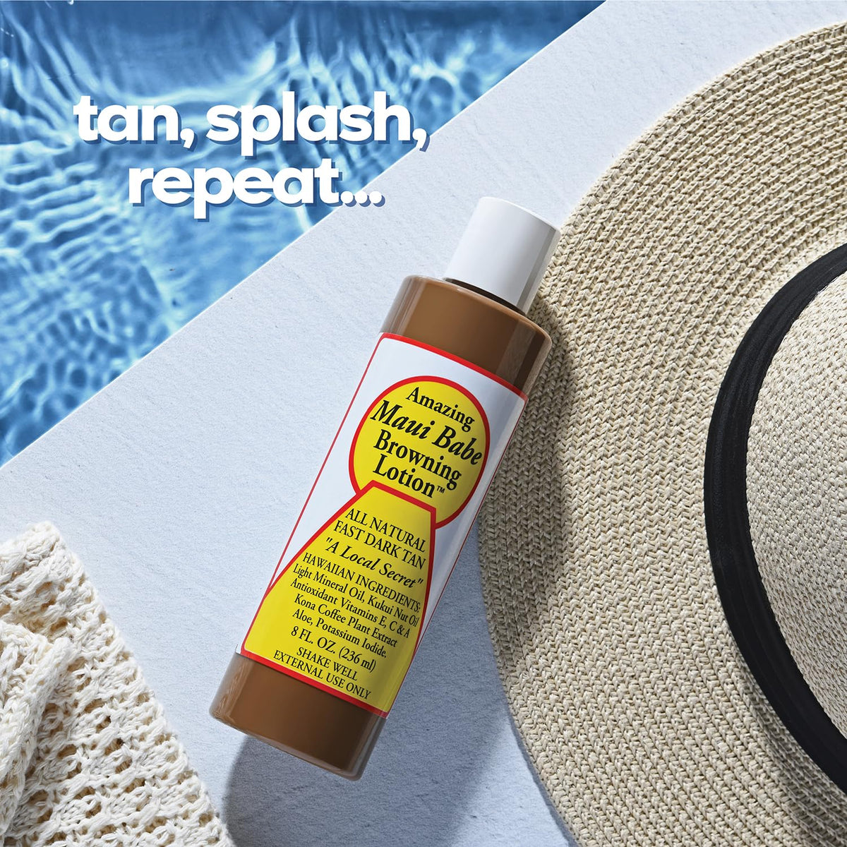 Maui Babe applied after shower illustrating moisturized, refreshed skin