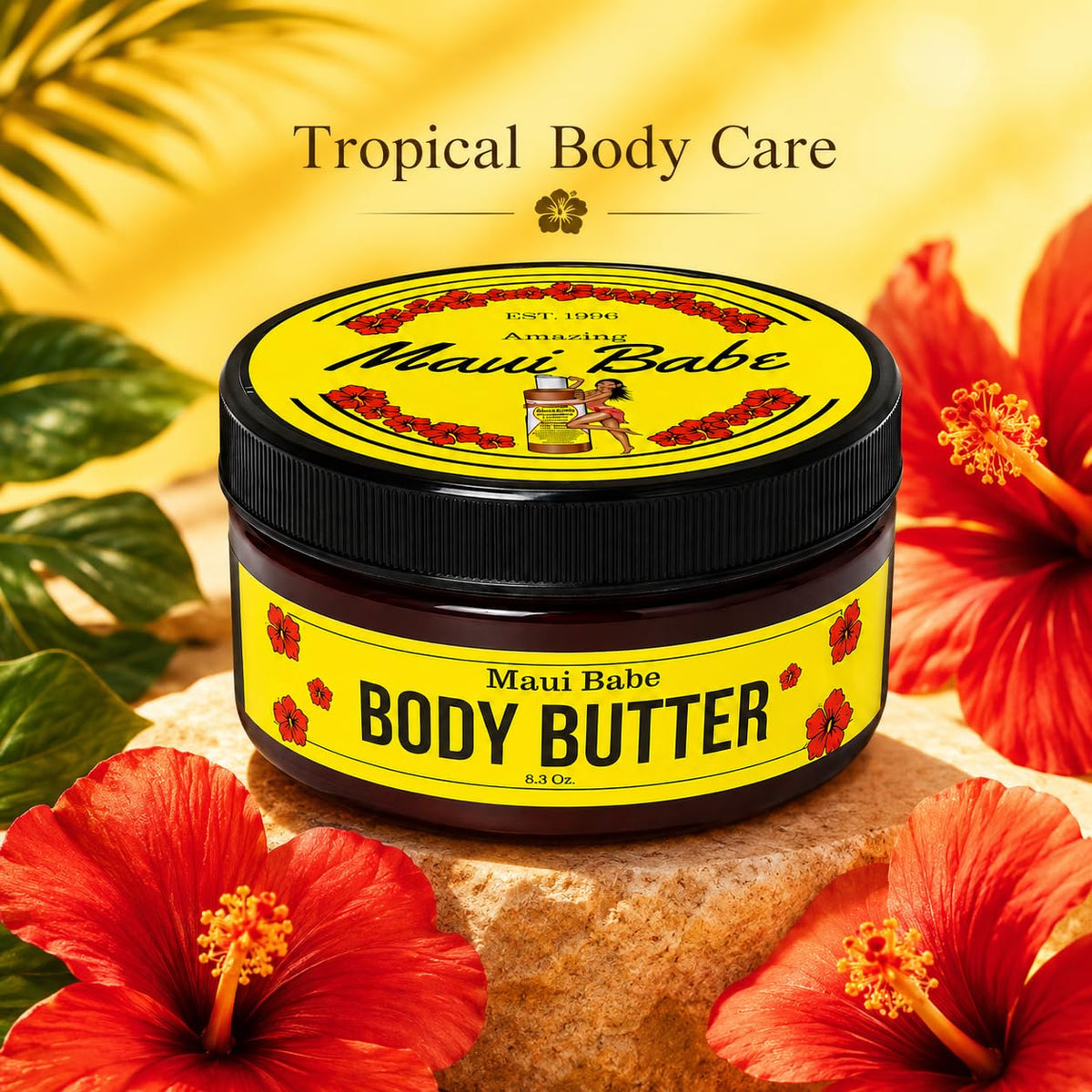 Maui Babe body butter beside coffee scrub showing complementary exfoliation benefit
