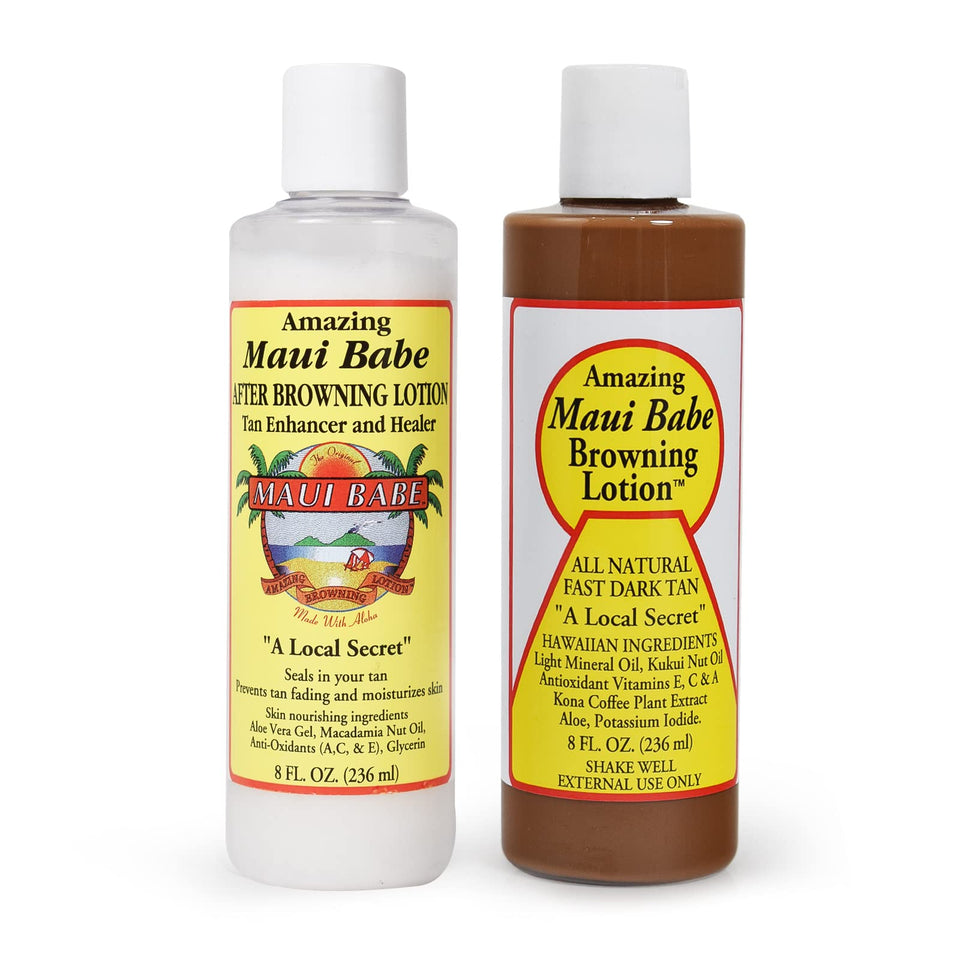 Maui Babe front packaging showing twin 8 oz bottles and brand clarity