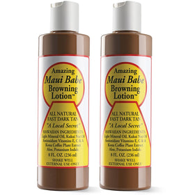 Maui Babe front packaging shows two 8 ounce bottles, good for travel