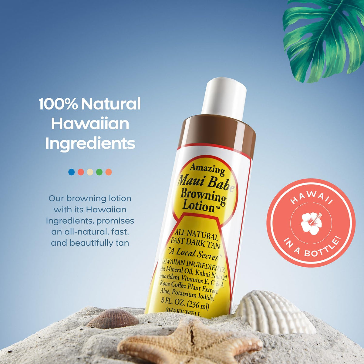 Maui Babe lotion texture close-up demonstrating fast-absorbing hydration