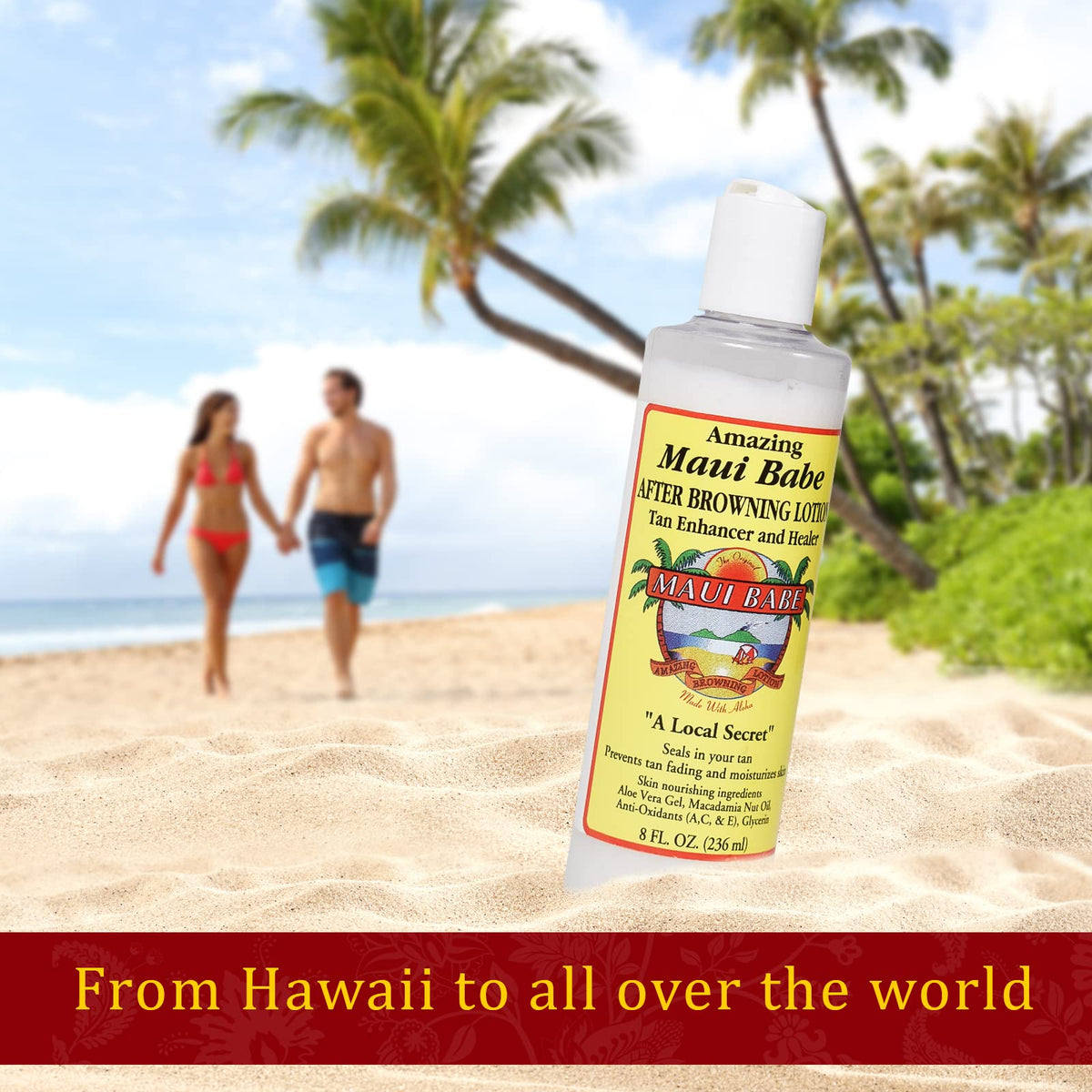 Maui Babe in a beach setting suggesting light coconut scent and escape