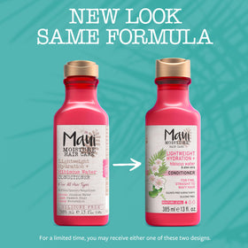 Maui Moisture back label close-up showing ingredients and usage details for informed shoppers