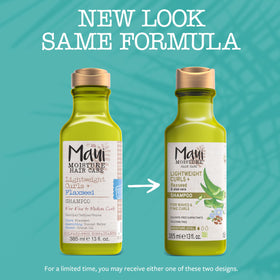 Maui Moisture back label close-up highlighting ingredients and clarity