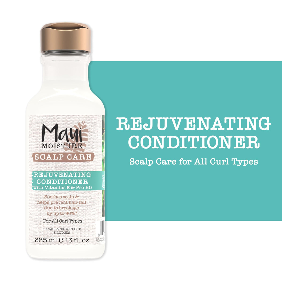Demonstration of applying Maui Moisture to the scalp to calm dryness and reduce buildup