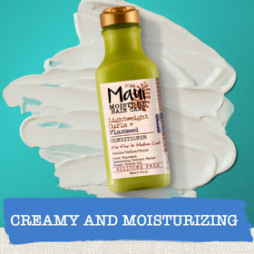 Maui Moisture creamy conditioner texture demonstrating slip for detangling