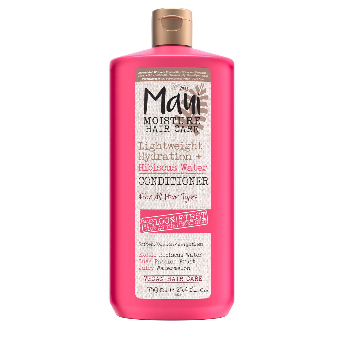 maui moisture front bottle displaying lightweight hydration benefits