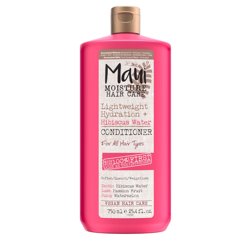 maui moisture front bottle displaying lightweight hydration benefits