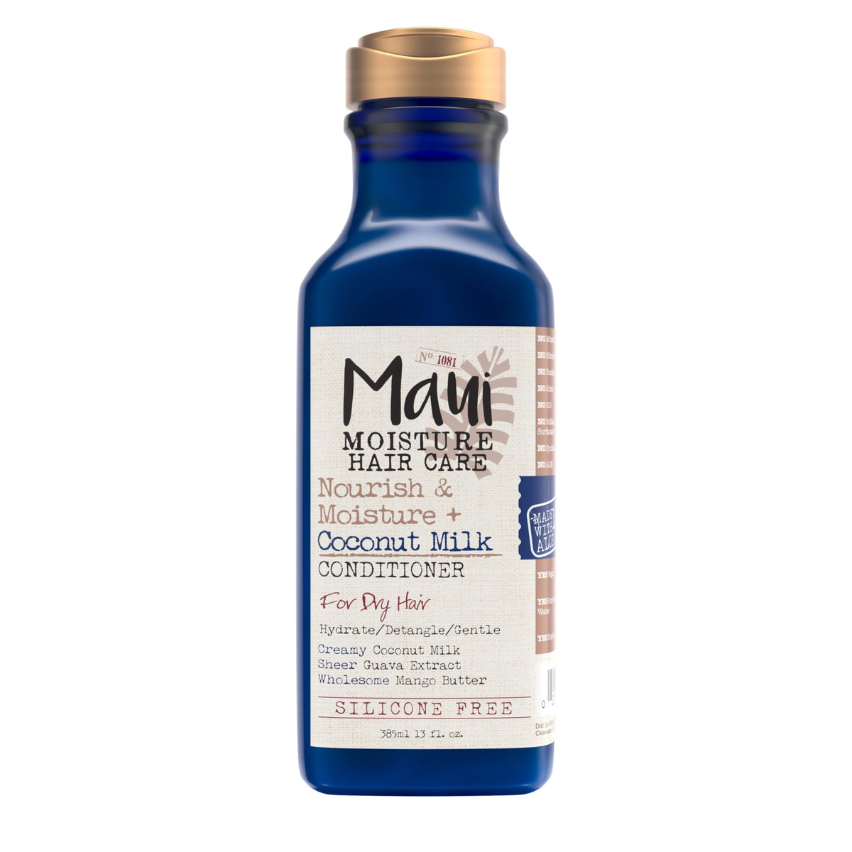 Maui Moisture front label showing coconut milk and curl benefits