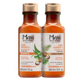 Maui Moisture front packaging showing curl-quench shampoo and conditioner benefits
