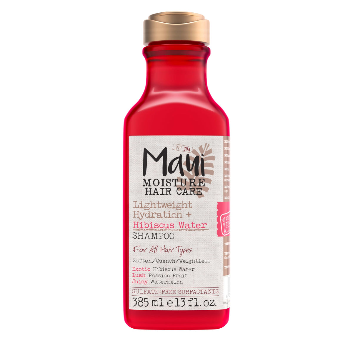 Maui Moisture front packaging shows bottle and benefits clearly