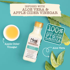 Maui Moisture ingredient label close-up highlighting aloe and vinegar