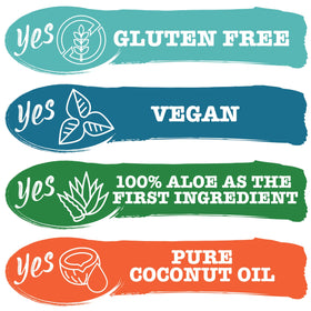 Maui Moisture ingredients display featuring aloe coconut and bamboo benefits