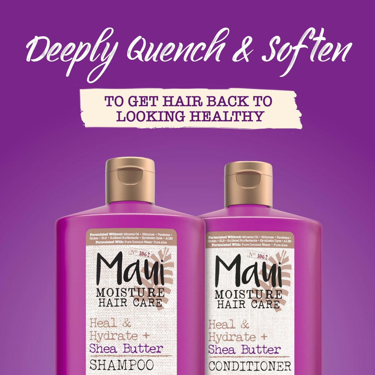 Maui Moisture shampoo lather on curly hair showing gentle cleansing and slip