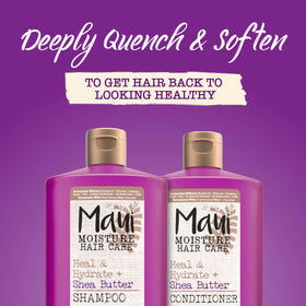 Maui Moisture shampoo lather on curly hair showing gentle cleansing and slip