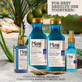 Maui Moisture shampoo rinsed through curly hair reducing tangles