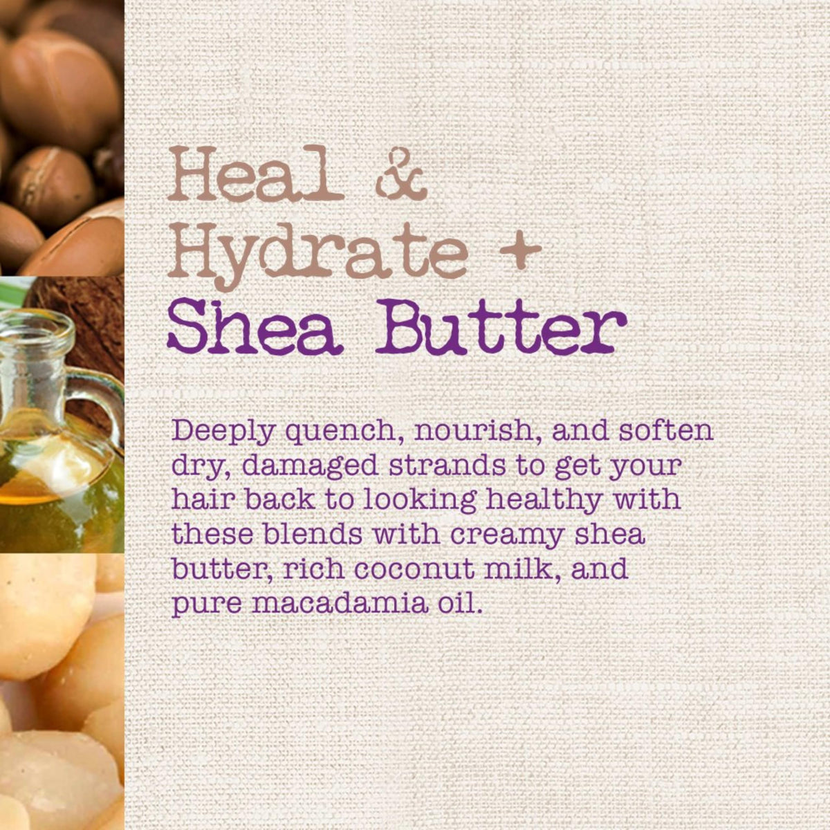 close-up label of Maui Moisture bottle highlighting ingredient list benefit