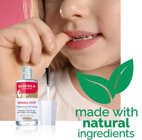 MAVALA applied on a child nail illustrating gentle, harmless bitter taste deterrence