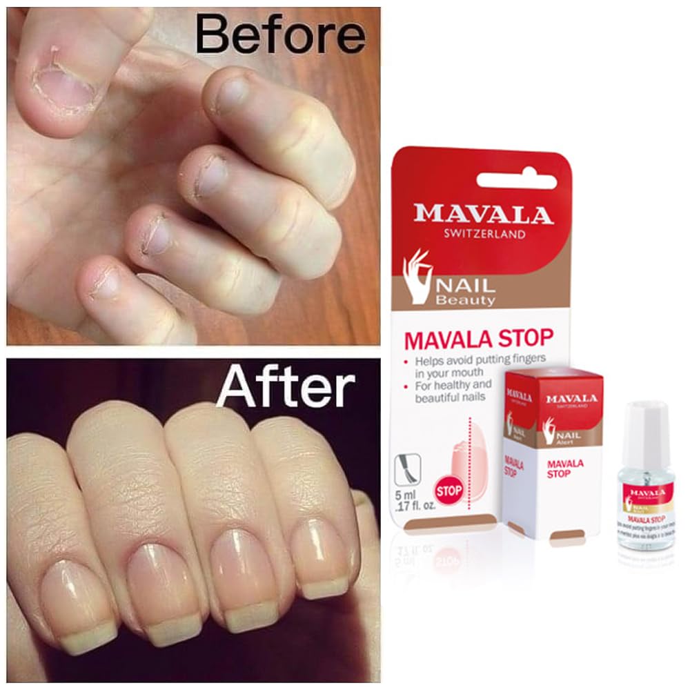 MAVALA Stop clear polish swab on paper illustrating glossy finish and non-staining appearance
