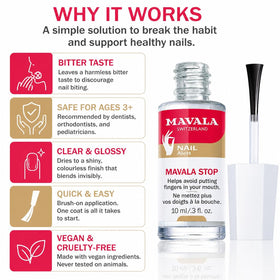 MAVALA bottle beside a coin showing size and portability for daily use