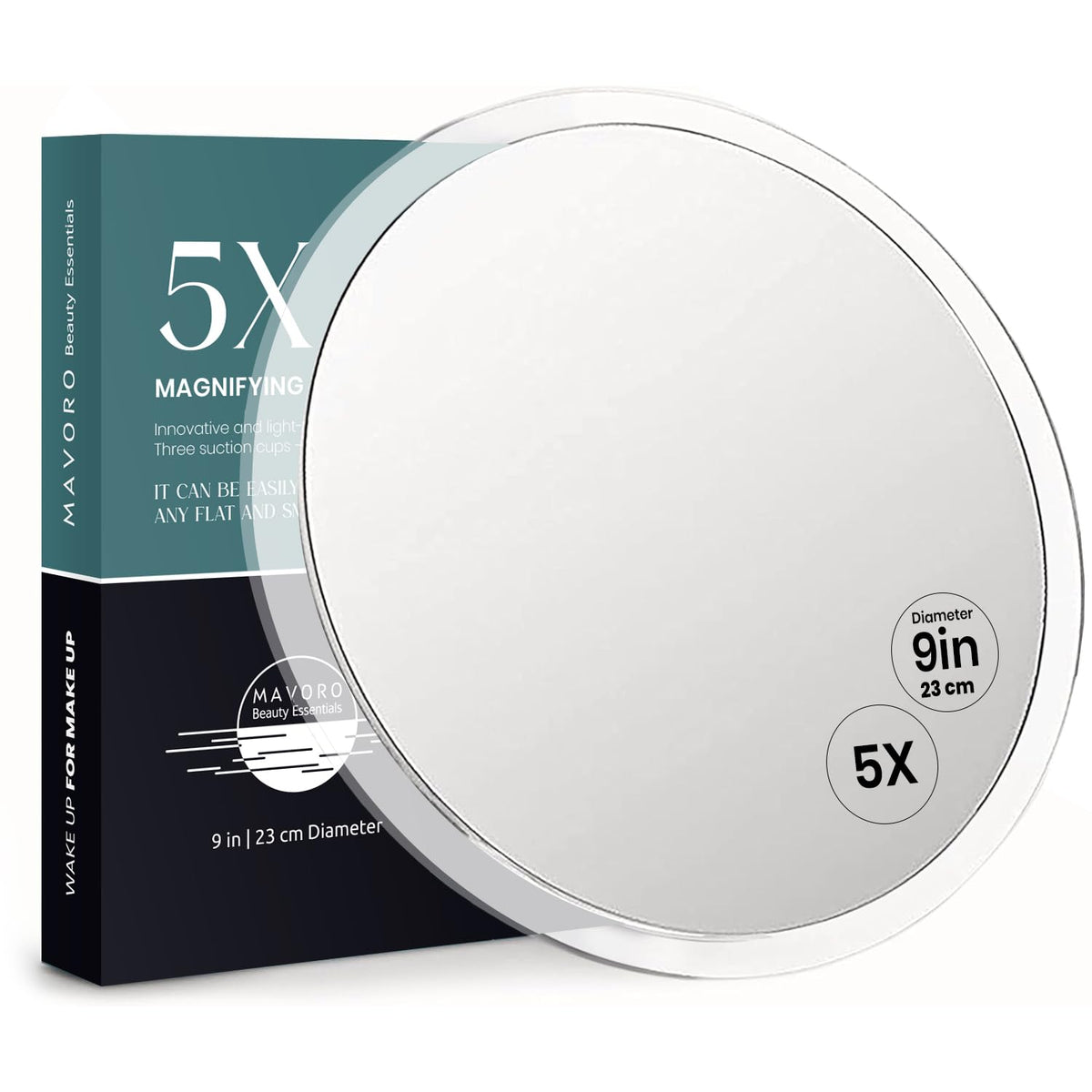 Mavoro 9-inch front view showing large clear 5x magnification for precise grooming