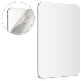Mavoro front view of frameless 7x9 shower mirror showing clean design and easy install benefit