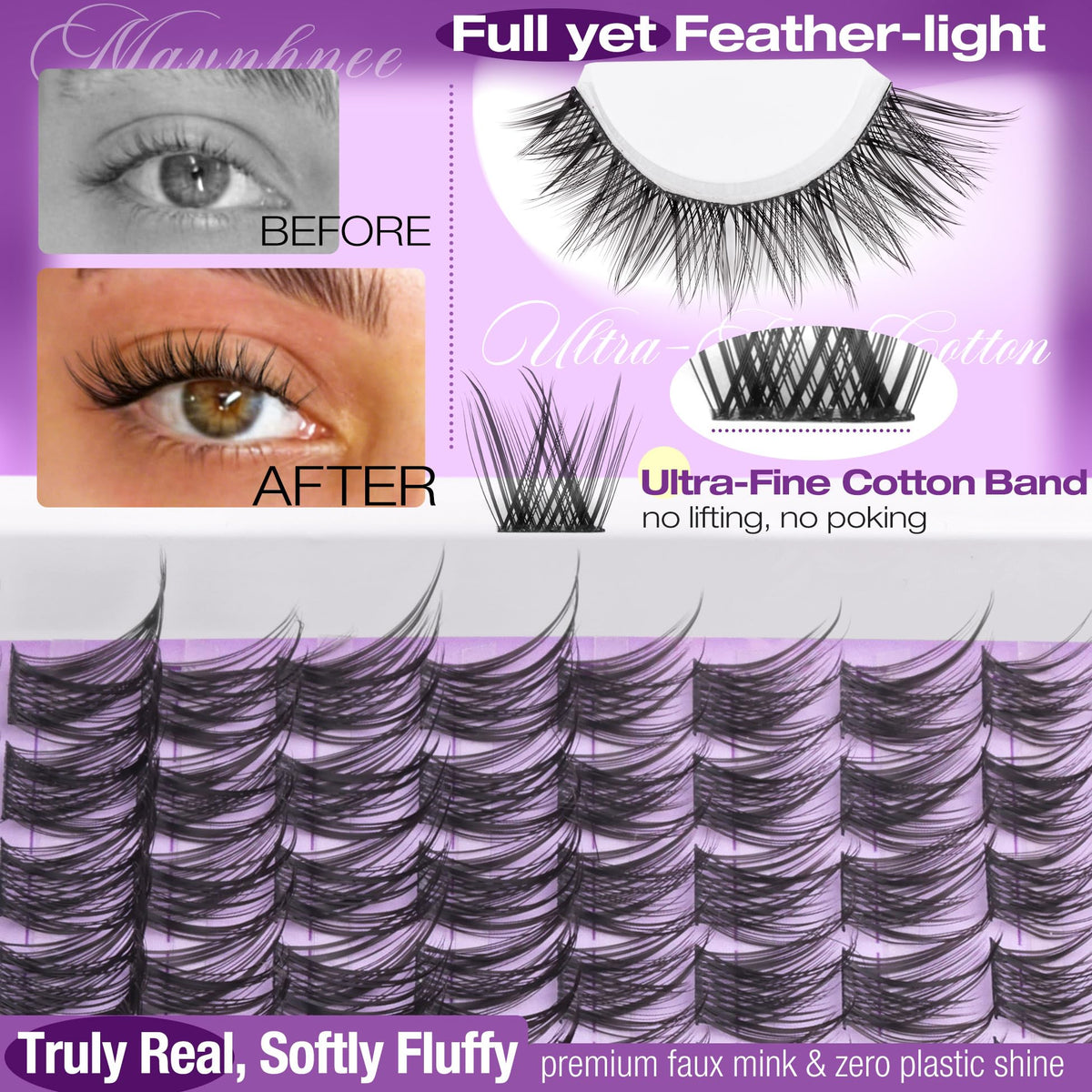 Mavphnee application demonstration on eye illustrating simple DIY use
