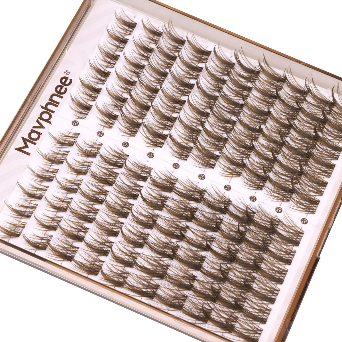 Mavphnee tweezers applying cluster to lash line for easy beginner-friendly use