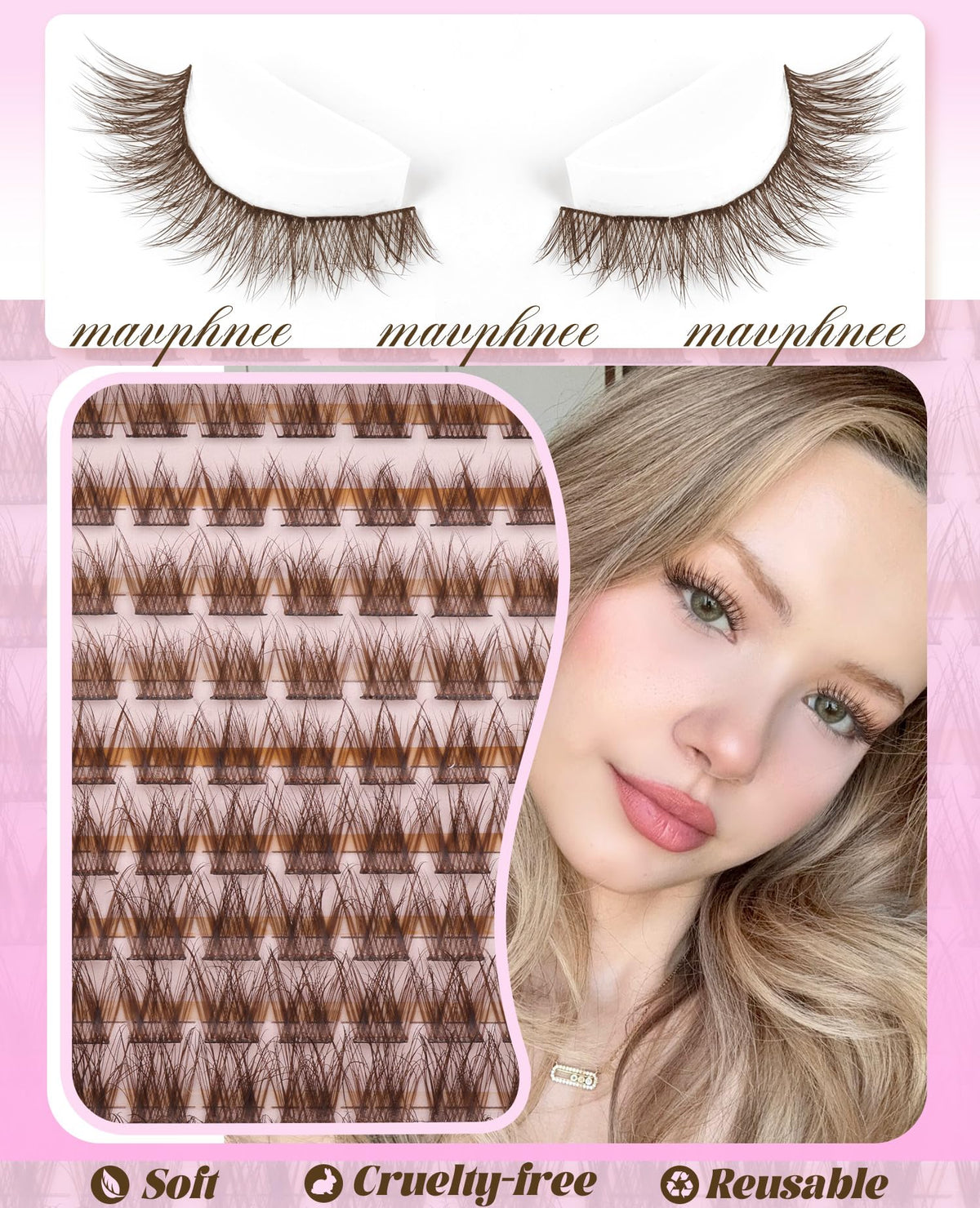 Mavphnee clear band detail showing invisible fit and seamless blend