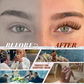 Mavphnee before and after eye showing subtle brown enhancement and blended finish