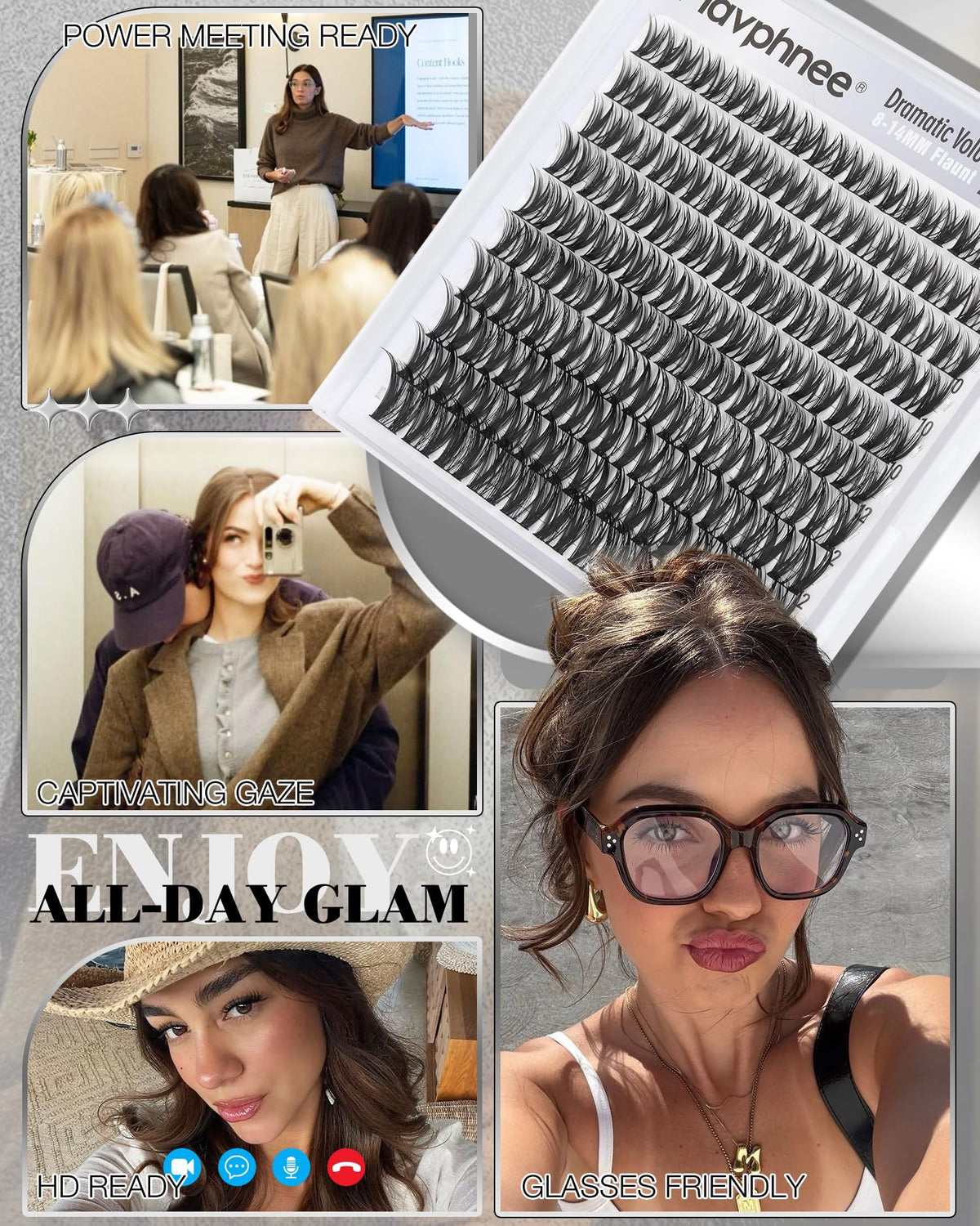 Mavphnee before and after showing fuller lashes and natural-looking volume