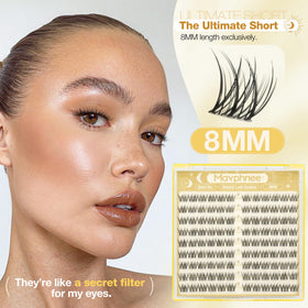 Mavphnee clear band close-up demonstrating discreet, invisible blend on lash line