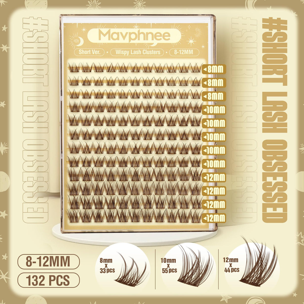 Mavphnee close-up of tapered lash ends highlighting natural feathered finish