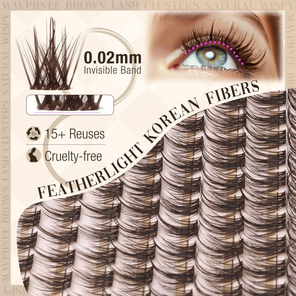 Mavphnee fiber close-up revealing wispy tapered texture for realism