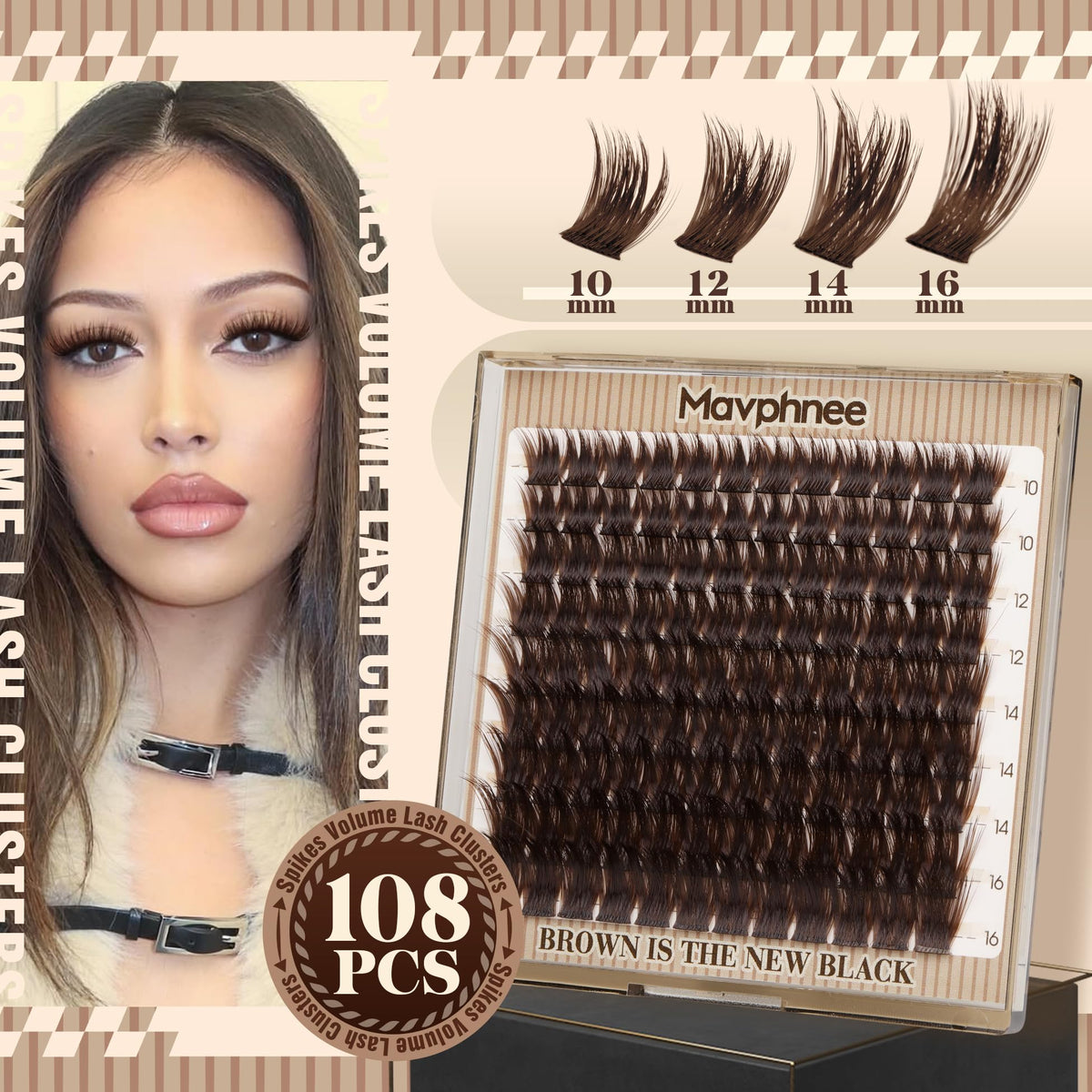 Mavphnee tray showing mixed 10–16mm lengths for layered volume benefit