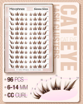 Mavphnee lashes applied on eye creating lifted fox-eye definition and warmth